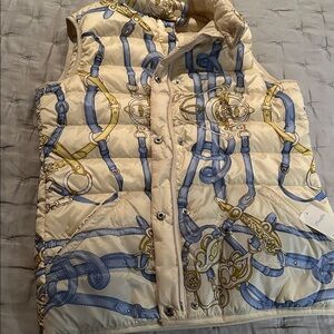 J. McLaughlin 100% Silk Belt Medallian Zippered Vest Sz M